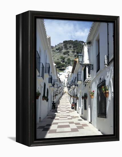 Calle San Sebastian, a Narrow Street in Mountain Village, Mijas, Malaga, Andalucia, Spain-Pearl Bucknall-Framed Premier Image Canvas