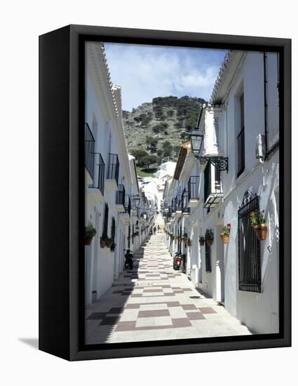 Calle San Sebastian, a Narrow Street in Mountain Village, Mijas, Malaga, Andalucia, Spain-Pearl Bucknall-Framed Premier Image Canvas