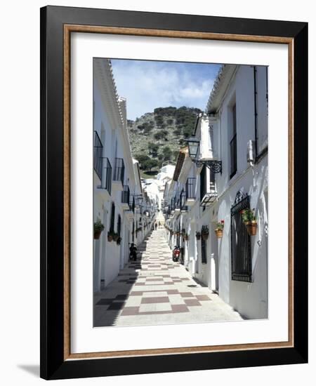 Calle San Sebastian, a Narrow Street in Mountain Village, Mijas, Malaga, Andalucia, Spain-Pearl Bucknall-Framed Photographic Print