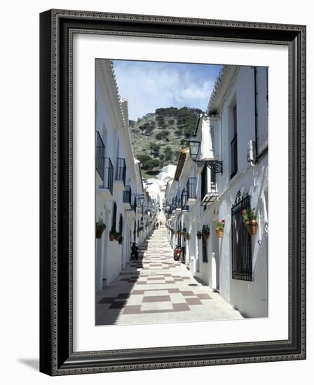 Calle San Sebastian, a Narrow Street in Mountain Village, Mijas, Malaga, Andalucia, Spain-Pearl Bucknall-Framed Photographic Print