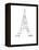 Calligram by French Poet Guillaume Apollinaire, 1918 : Eiffel Tower-null-Framed Stretched Canvas