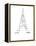 Calligram by French Poet Guillaume Apollinaire, 1918 : Eiffel Tower-null-Framed Stretched Canvas