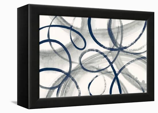 Calligraphia with Navy-Sue Schlabach-Framed Stretched Canvas