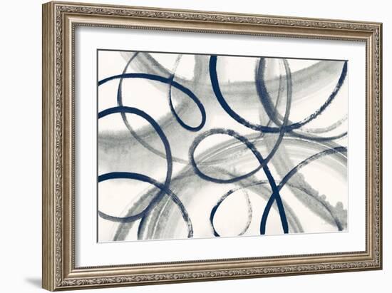 Calligraphia with Navy-Sue Schlabach-Framed Art Print