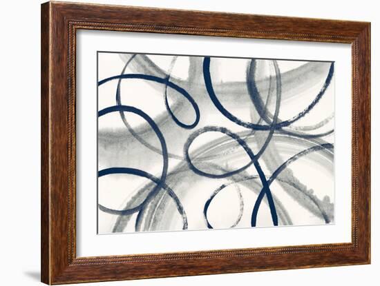 Calligraphia with Navy-Sue Schlabach-Framed Art Print