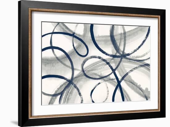 Calligraphia with Navy-Sue Schlabach-Framed Art Print