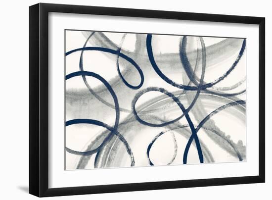 Calligraphia with Navy-Sue Schlabach-Framed Art Print
