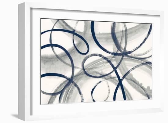 Calligraphia with Navy-Sue Schlabach-Framed Art Print