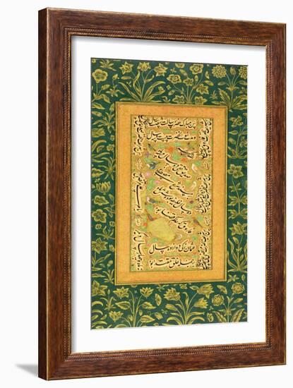 Calligraphy by Mir Ali of Herat, with a Mughal Border, from the Minto Album-null-Framed Giclee Print