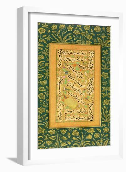 Calligraphy by Mir Ali of Herat, with a Mughal Border, from the Minto Album-null-Framed Giclee Print