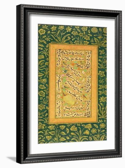 Calligraphy by Mir Ali of Herat, with a Mughal Border, from the Minto Album-null-Framed Giclee Print