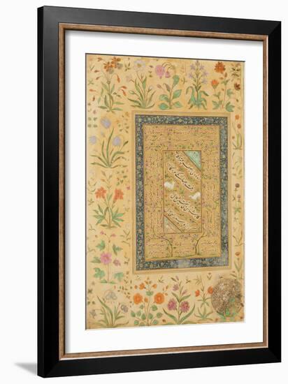 Calligraphy by the Iranian Master Ali Al-Mashhadi-Mughal School-Framed Giclee Print