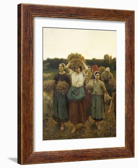 Calling in Gleaners, 1859-Jules Breton-Framed Giclee Print