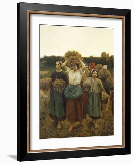 Calling in Gleaners, 1859-Jules Breton-Framed Giclee Print