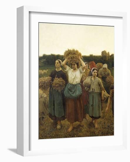 Calling in Gleaners, 1859-Jules Breton-Framed Giclee Print