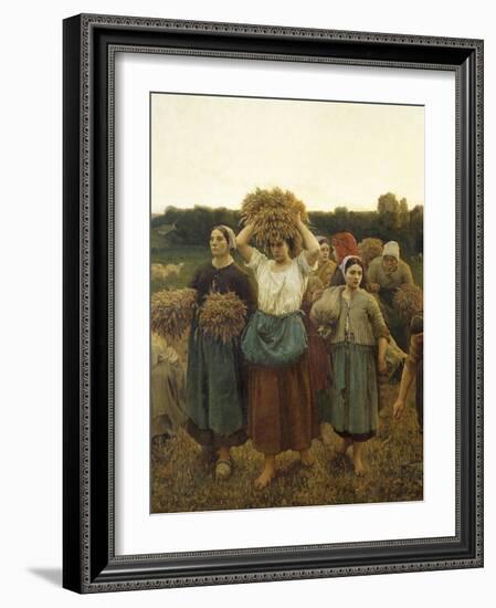 Calling in Gleaners, 1859-Jules Breton-Framed Giclee Print