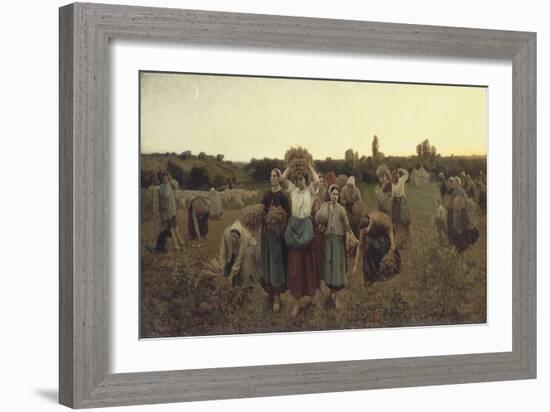 Calling in the Gleaners, 1859-Jules Breton-Framed Giclee Print