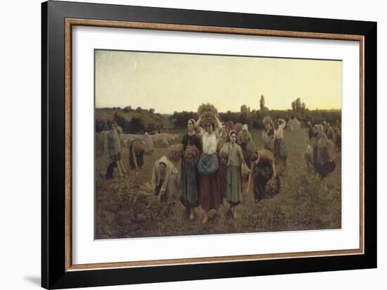 Calling in the Gleaners, 1859-Jules Breton-Framed Giclee Print