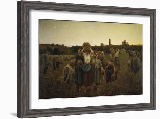 Calling in the Gleaners (Le Rappel Des Glaneuses), 1859-Jules Breton-Framed Giclee Print