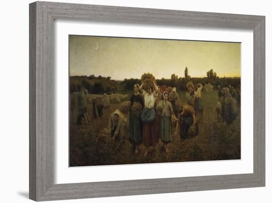 Calling in the Gleaners (Le Rappel Des Glaneuses), 1859-Jules Breton-Framed Giclee Print