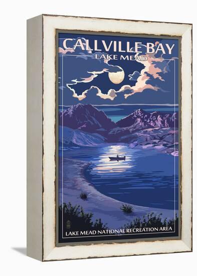 Callville Bay - Lake Mead National Recreation Area - Night Scene-Lantern Press-Framed Stretched Canvas