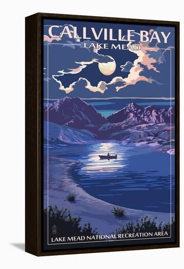 Callville Bay - Lake Mead National Recreation Area - Night Scene-Lantern Press-Framed Stretched Canvas