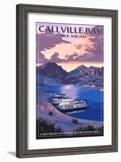 Callville Bay - Lake Mead National Recreation Area-Lantern Press-Framed Art Print