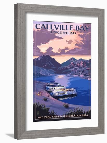 Callville Bay - Lake Mead National Recreation Area-Lantern Press-Framed Art Print