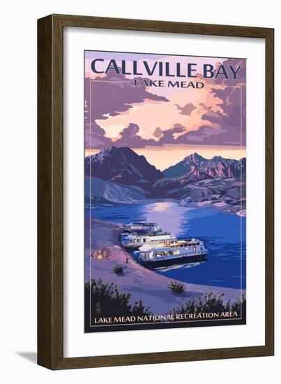 Callville Bay - Lake Mead National Recreation Area-Lantern Press-Framed Art Print