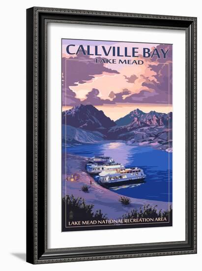 Callville Bay - Lake Mead National Recreation Area-Lantern Press-Framed Art Print