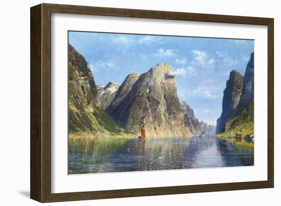 Calm Day on the Fjord, Norway-Adelsteen Normann-Framed Giclee Print