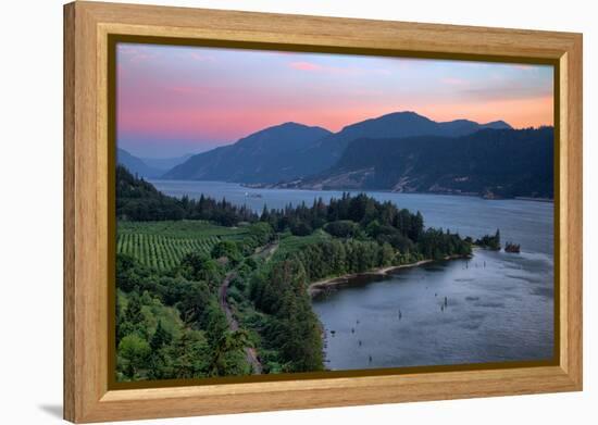 Calm Morning at Columbia River Gorge, Oregon-Vincent James-Framed Premier Image Canvas
