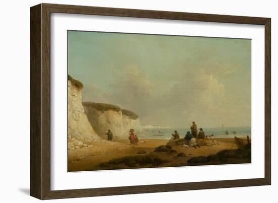 Calm off the Coast of the Isle of Wight, 1799-1804 (Oil on Panel)-George Morland-Framed Giclee Print