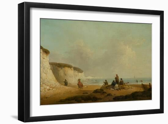 Calm off the Coast of the Isle of Wight, 1799-1804 (Oil on Panel)-George Morland-Framed Giclee Print