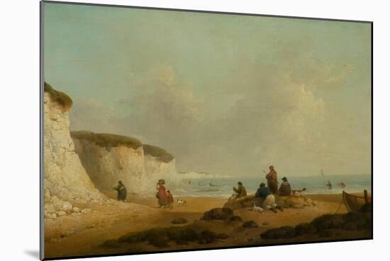 Calm off the Coast of the Isle of Wight, 1799-1804 (Oil on Panel)-George Morland-Mounted Giclee Print