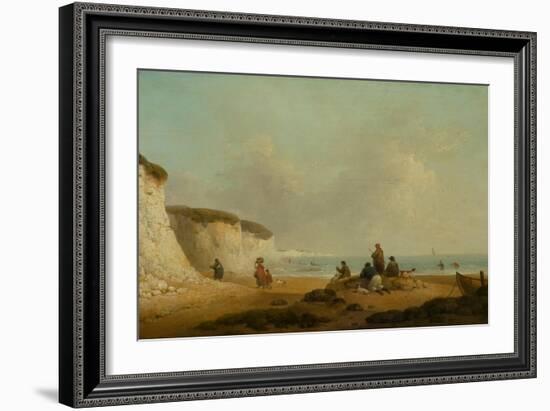 Calm off the Coast of the Isle of Wight, 1799-1804 (Oil on Panel)-George Morland-Framed Giclee Print