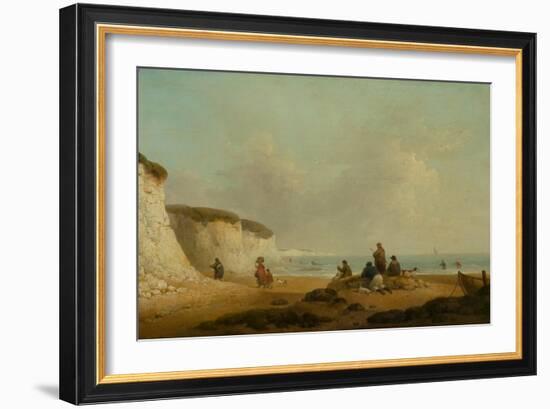 Calm off the Coast of the Isle of Wight, 1799-1804 (Oil on Panel)-George Morland-Framed Giclee Print