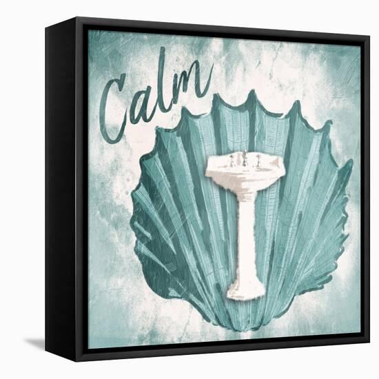 Calm Shell Sink-Jace Grey-Framed Stretched Canvas