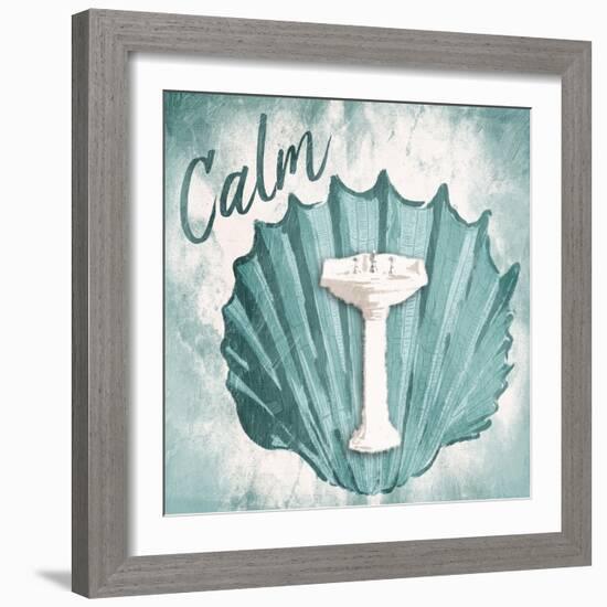 Calm Shell Sink-Jace Grey-Framed Art Print