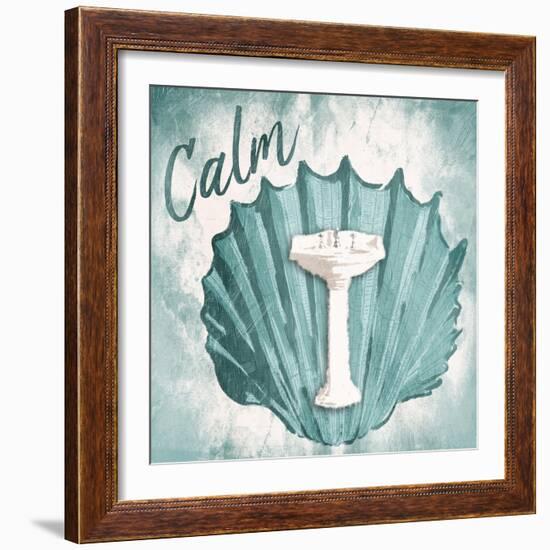 Calm Shell Sink-Jace Grey-Framed Art Print