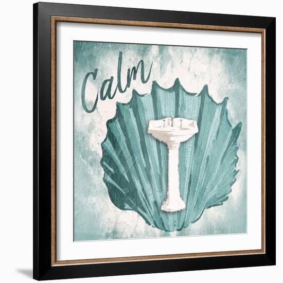 Calm Shell Sink-Jace Grey-Framed Art Print