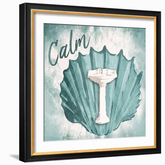 Calm Shell Sink-Jace Grey-Framed Art Print