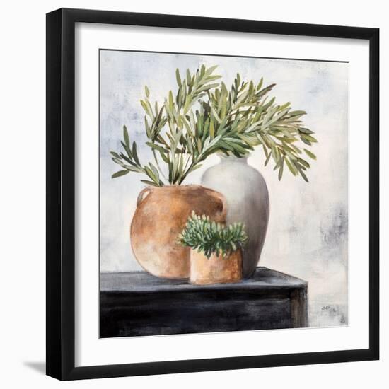 Calm Still Life Dark I-Julia Purinton-Framed Art Print