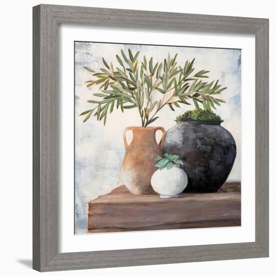 Calm Still Life Dark II-Julia Purinton-Framed Art Print