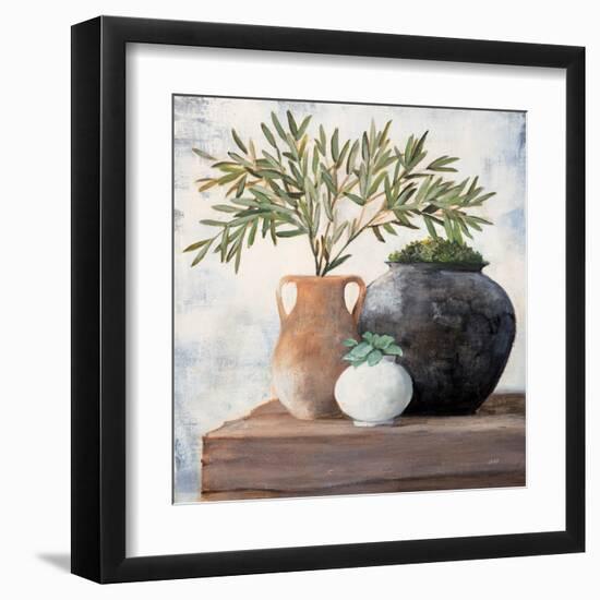 Calm Still Life Dark II-Julia Purinton-Framed Art Print