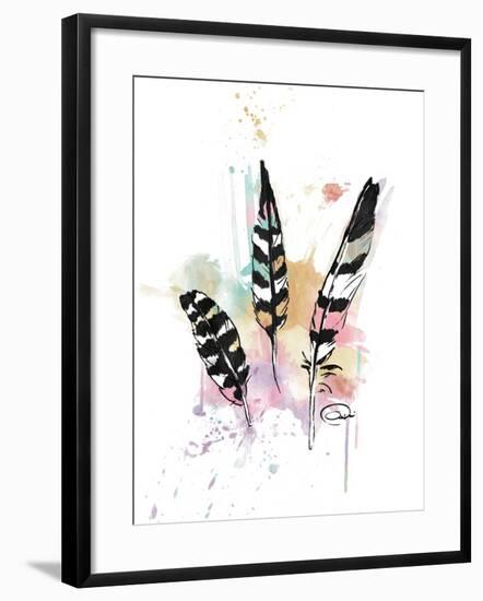 Calm Three Feathers-OnRei-Framed Art Print