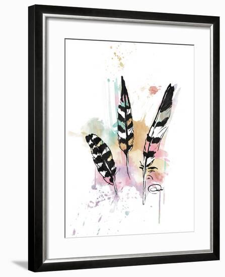 Calm Three Feathers-OnRei-Framed Art Print