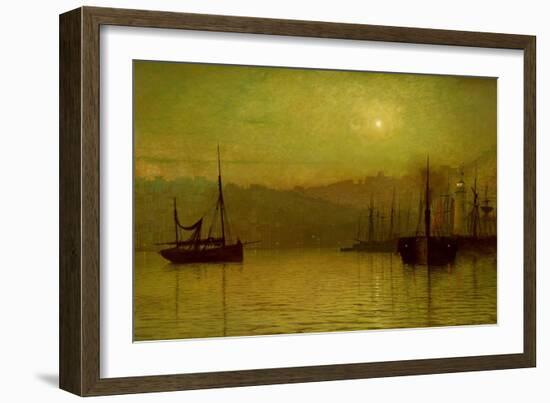 Calm Waters, Scarborough, 1880-John Atkinson Grimshaw-Framed Giclee Print