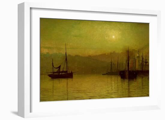 Calm Waters, Scarborough, 1880-John Atkinson Grimshaw-Framed Giclee Print