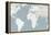 Calm World Map Crop-Moira Hershey-Framed Stretched Canvas